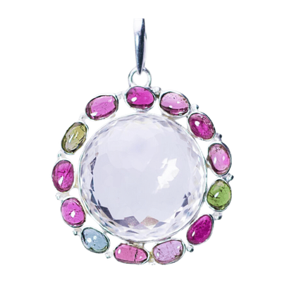 Multi Tourmaline Gorgeous Crystal Goddess Pendant