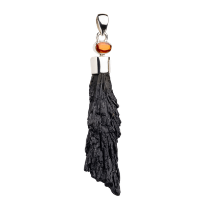 Black Kyanite Orange Wing Pendant