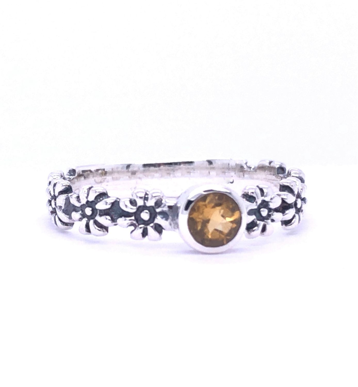 Citrine Daisy Chain Ring