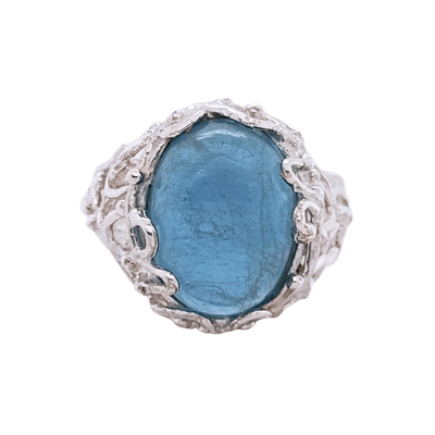 Aqua Aura Teal Quartz Branching Out Ring