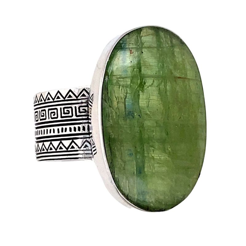Mint Green Kyanite Sacred Tribe Unisex Ring