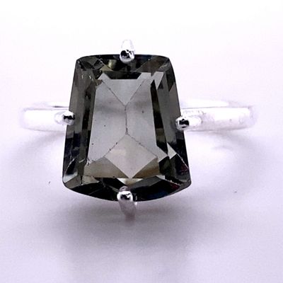 Green Amethyst Free Form Glitz Ring