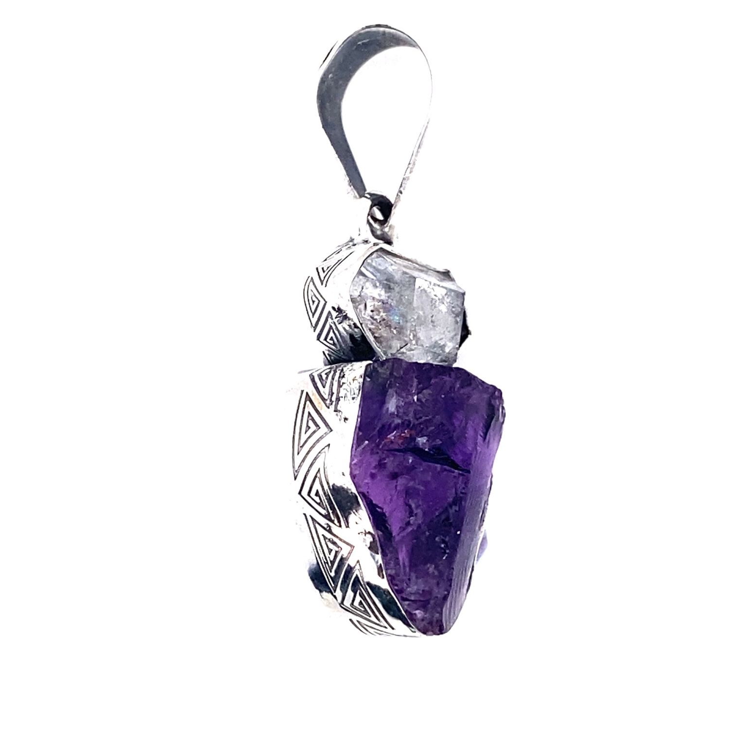 Amethyst Herkimer Earth Song Pendant