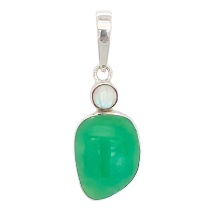 Chrysoprase Moonstone Pendant