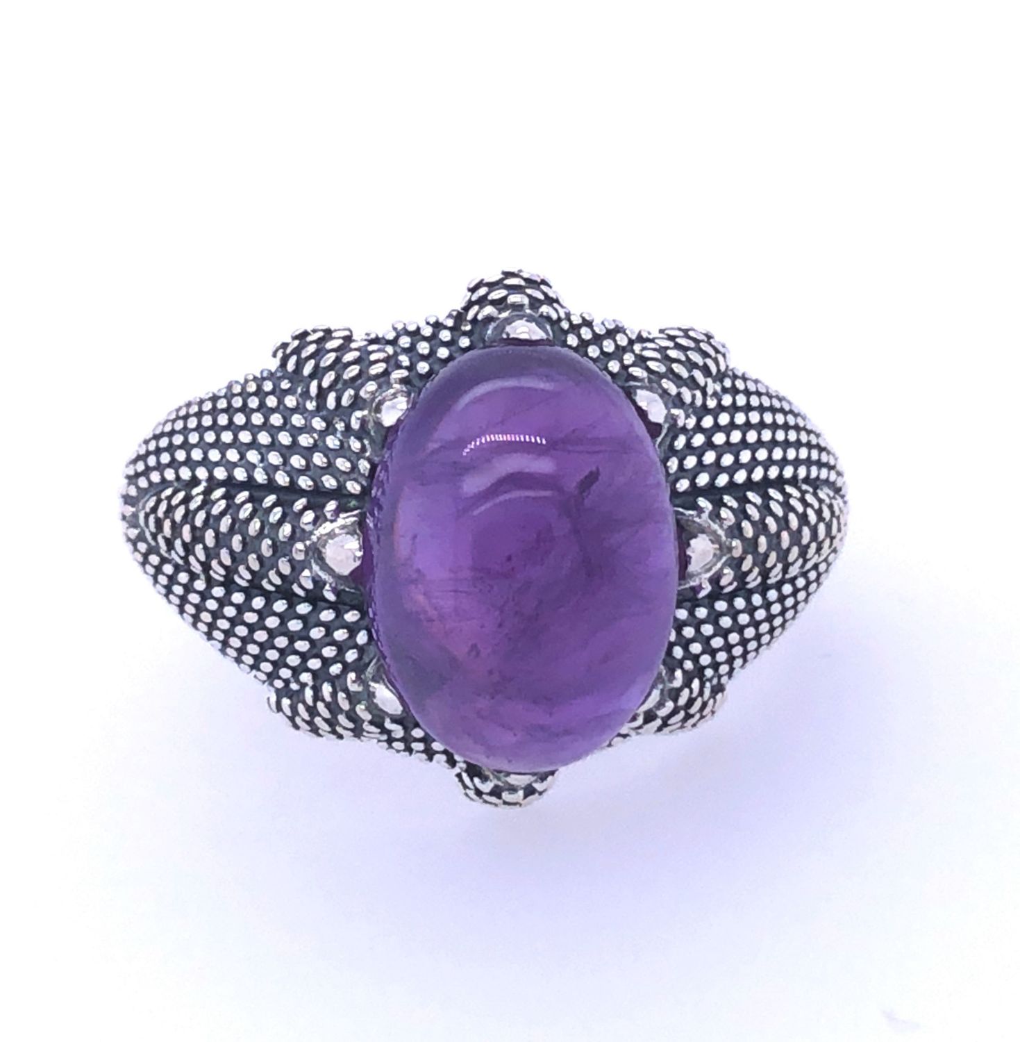 Amethyst Dragon Claw Unisex Ring