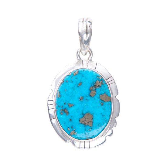 Turquoise Twilight Silver Mane Pendant