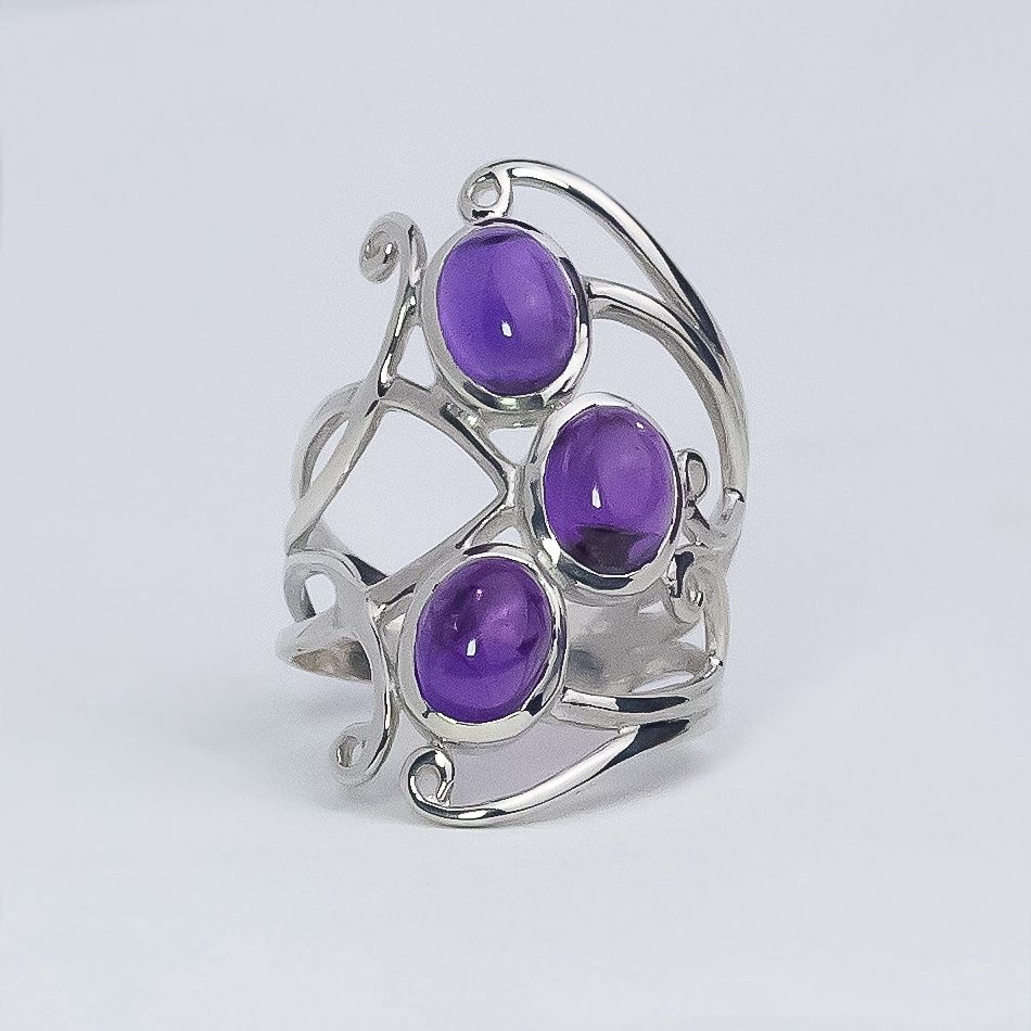 Amethyst Triplet Ring
