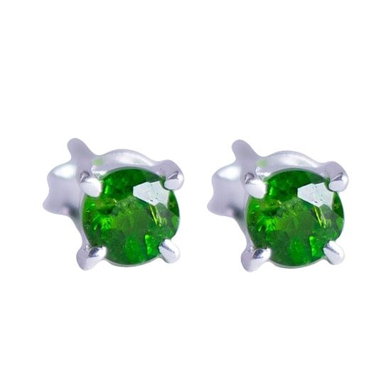 Chrome Diopside Stud Earrings
