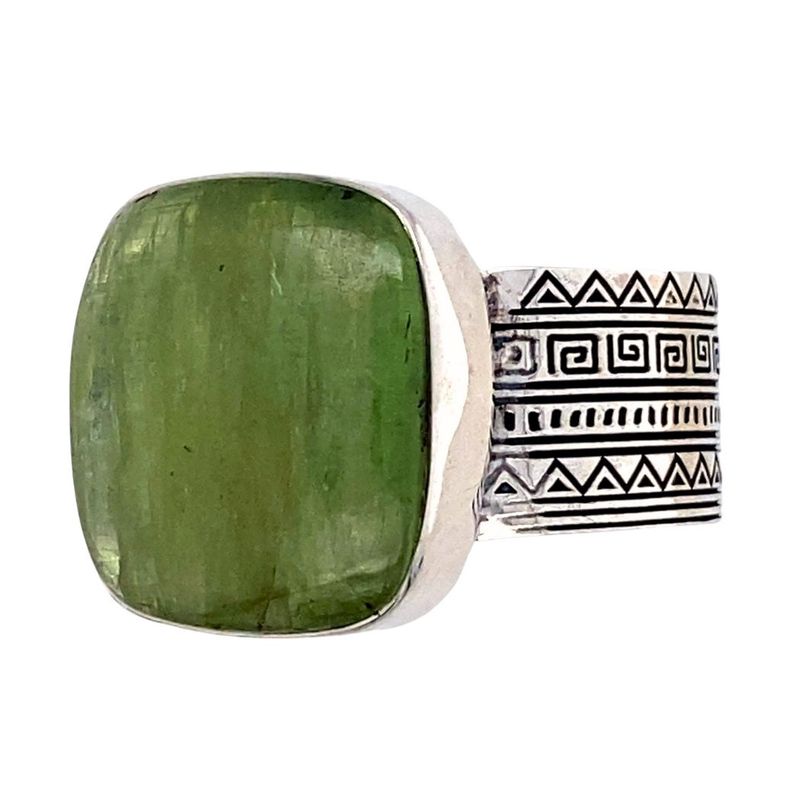 Mint Green Kyanite Sacred Tribe Unisex Ring