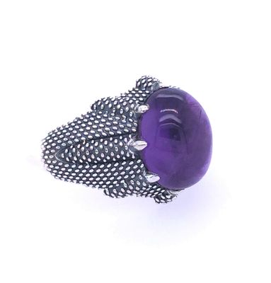 Amethyst Dragon Claw Unisex Ring