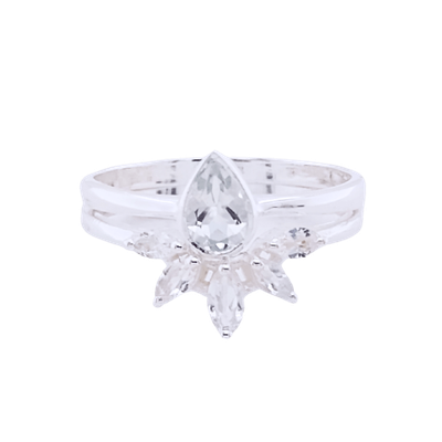 White Topaz Crown Jewel Ring
