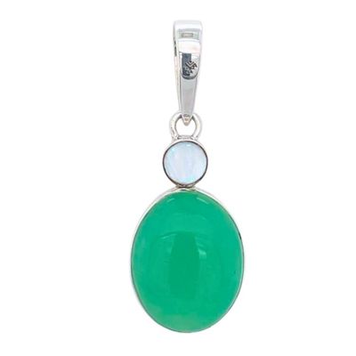 Chrysoprase Moonstone Pendant