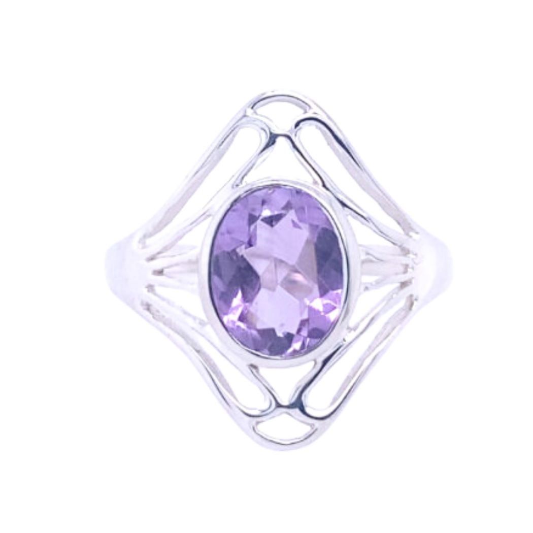 Amethyst Shield Ring