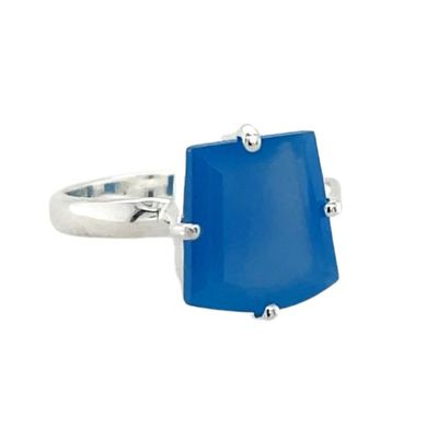 Blue Chalcedony Free Form Glitz Ring