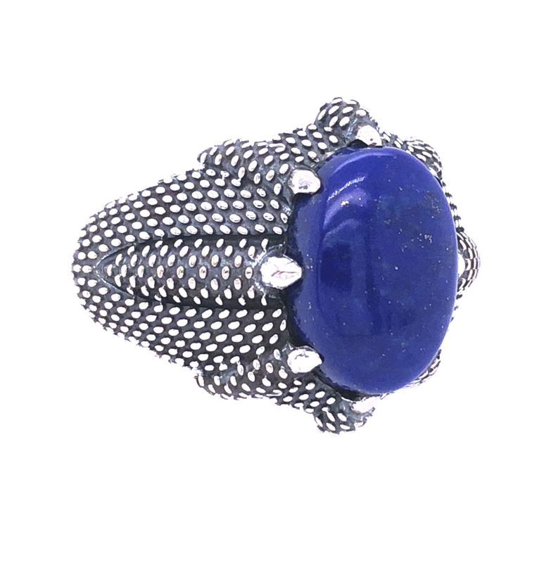 Lapis Dragon Claw Unisex Ring