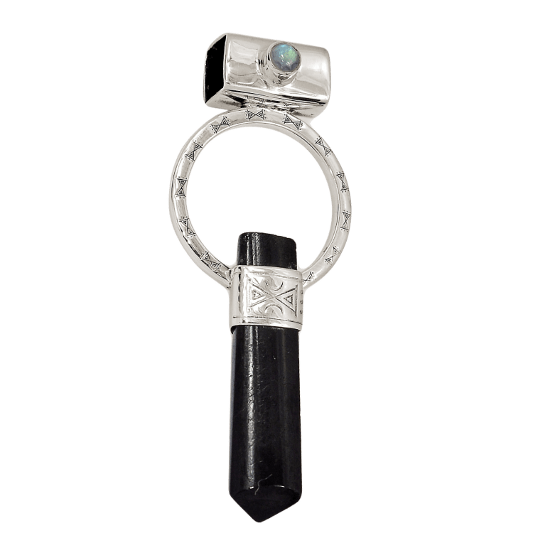 Black Tourmaline Spirit Warrior Unisex Pendant
