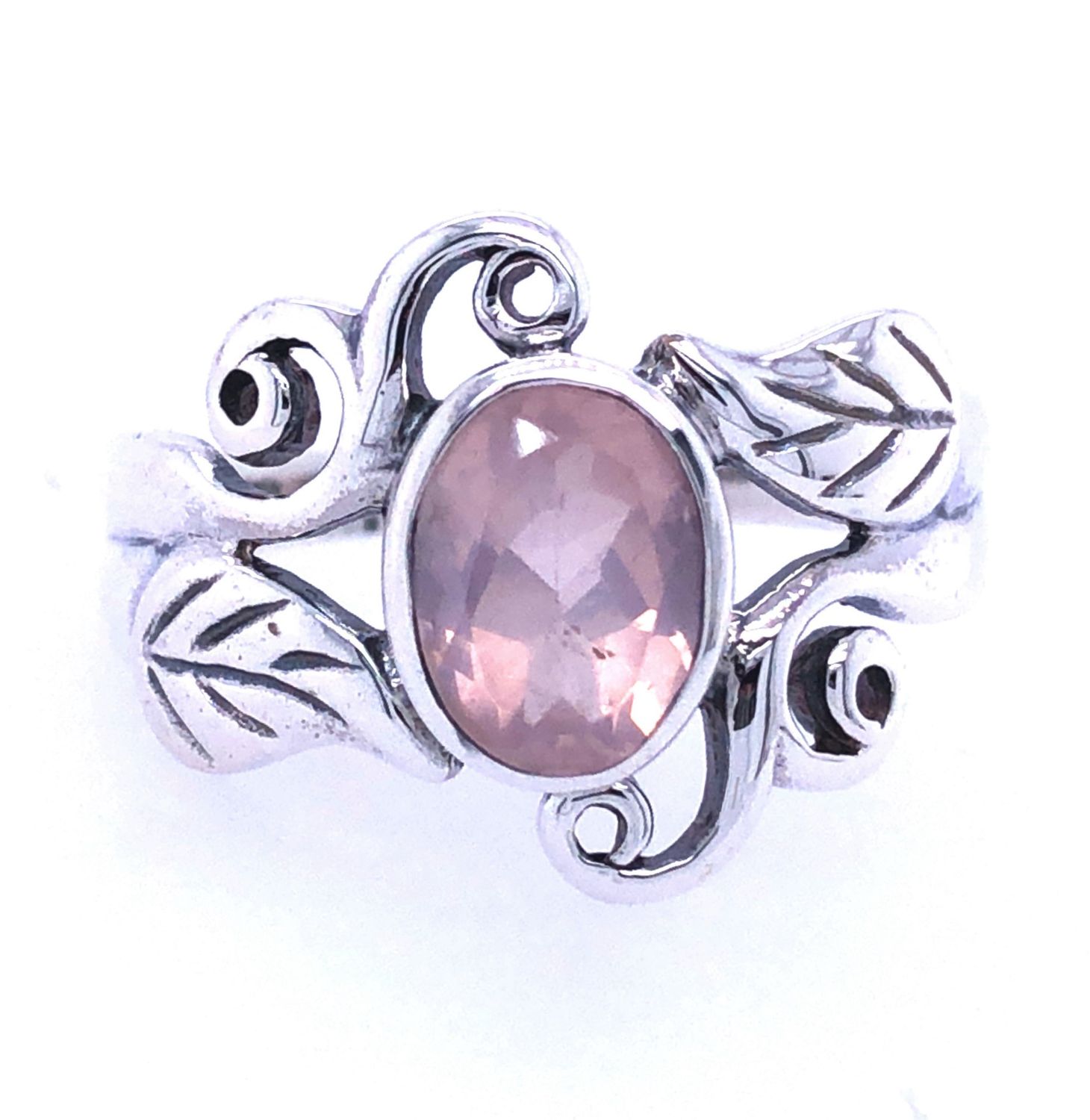 Rose Quartz Harmonious Swirls Ring