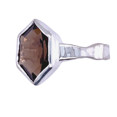 Smoky Quartz Free Form Flirty Ring