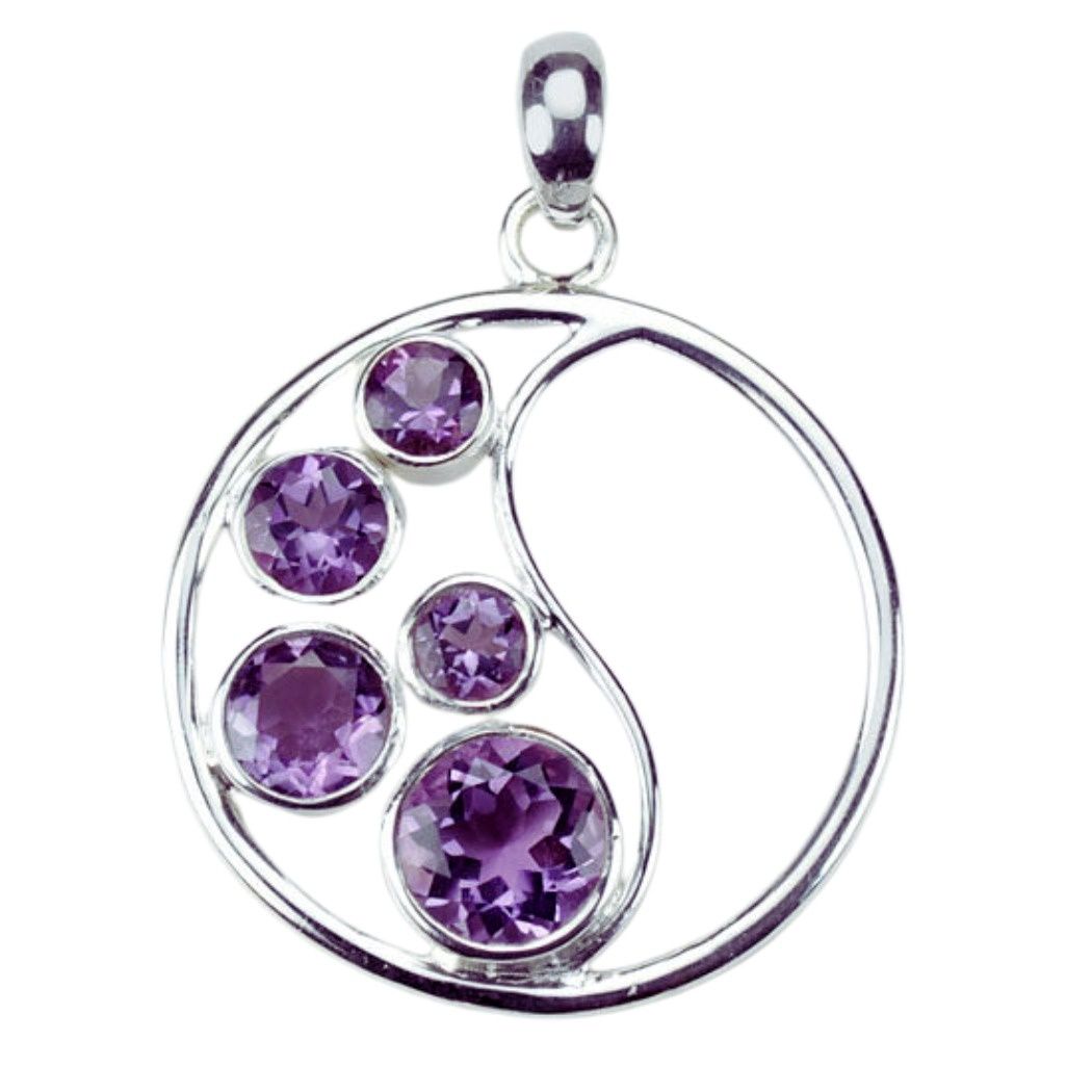Amethyst Yin Yang Pendant