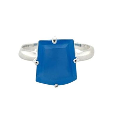 Blue Chalcedony Free Form Glitz Ring