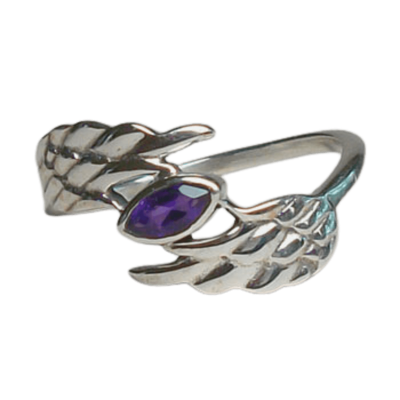 Amethyst Angel Wing Ring
