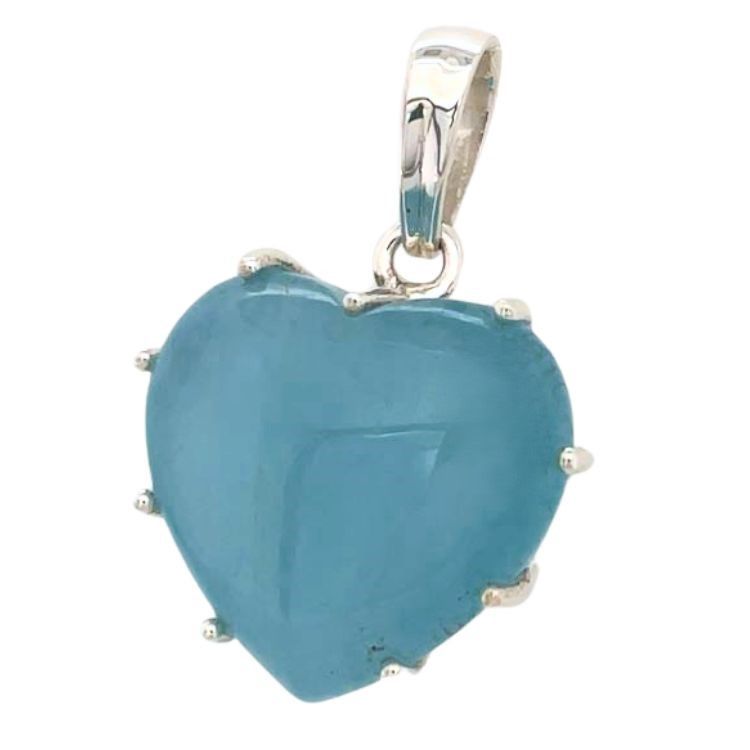 Aquamarine Heart Pendant