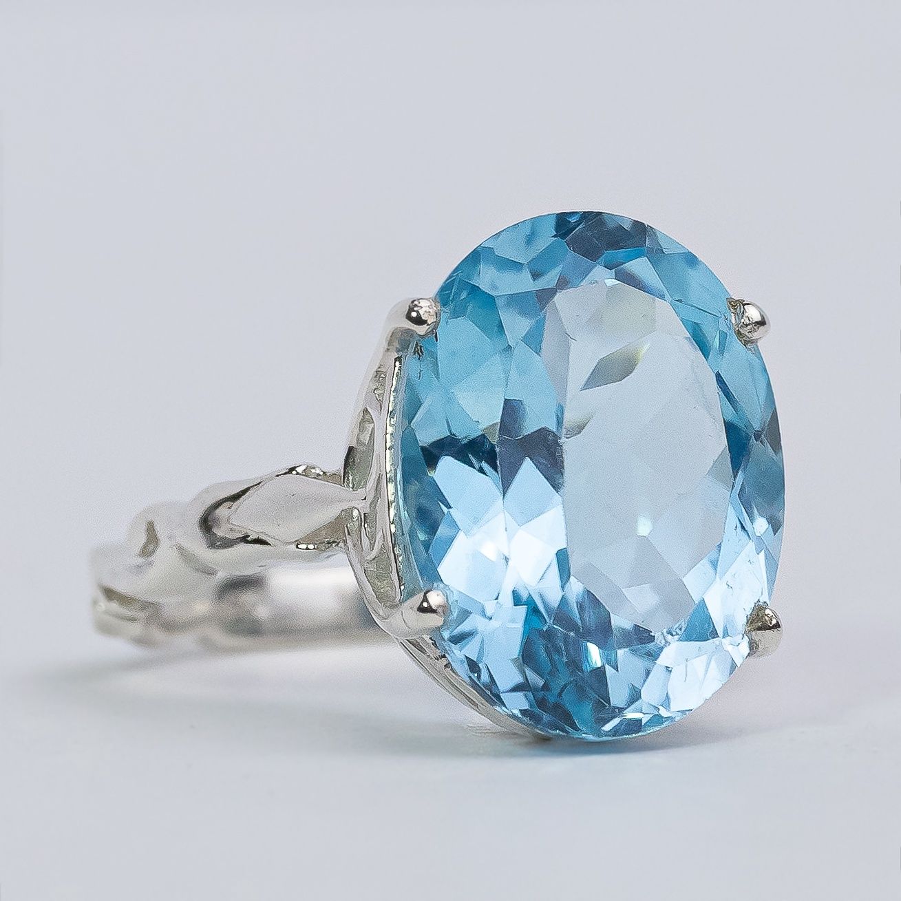 Blue Topaz Romancing The Stone Ring