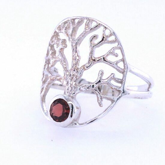 Garnet Tree of Life Ring