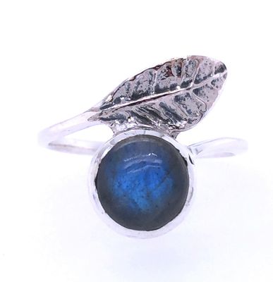Labradorite Leaf Ring