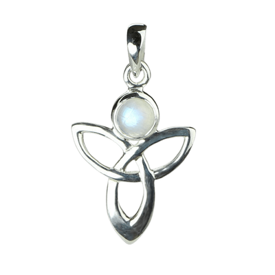 Rainbow Moonstone Celtic Angelic Pendant
