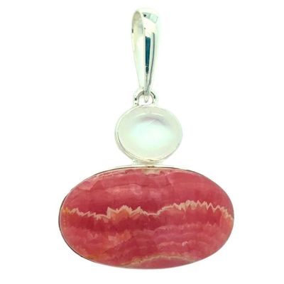 Rhodochrosite Moonstone Calm Pendant