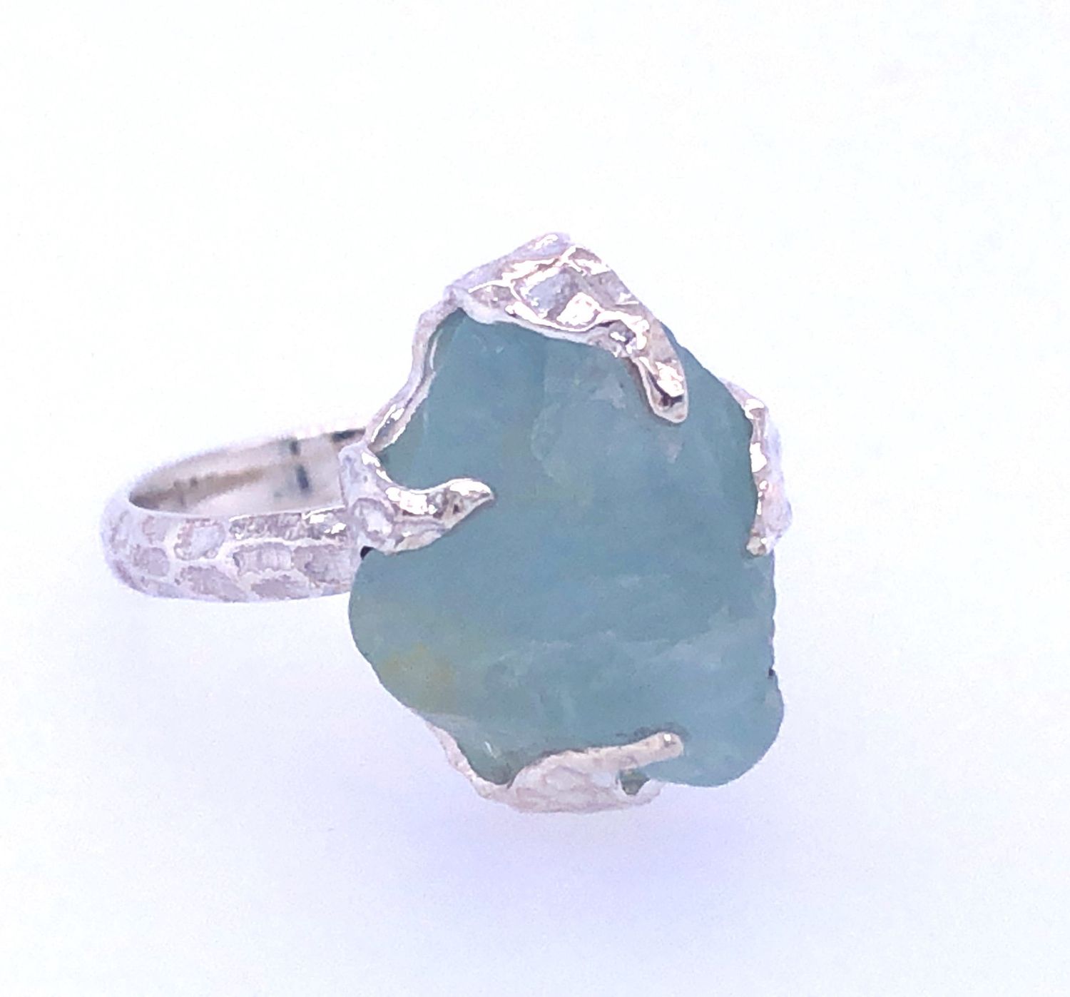 Rough Aquamarine Bloom Ring