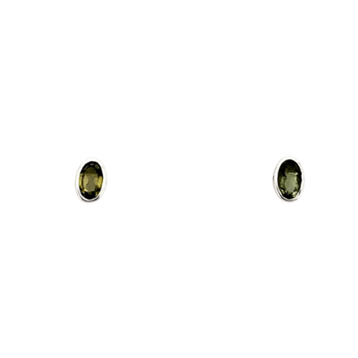 Moldavite Smart Stud Earrings