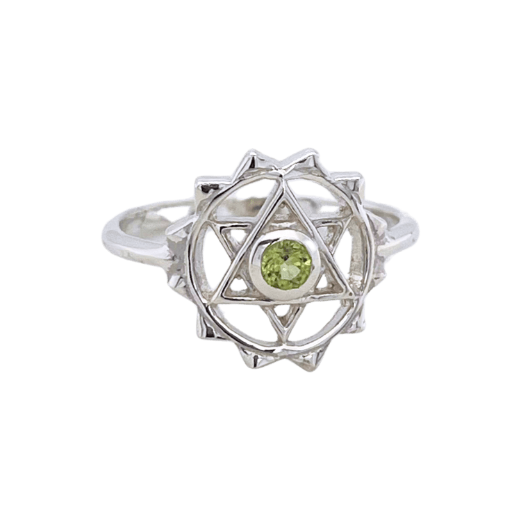 Peridot Heart Chakra Universal Love Ring