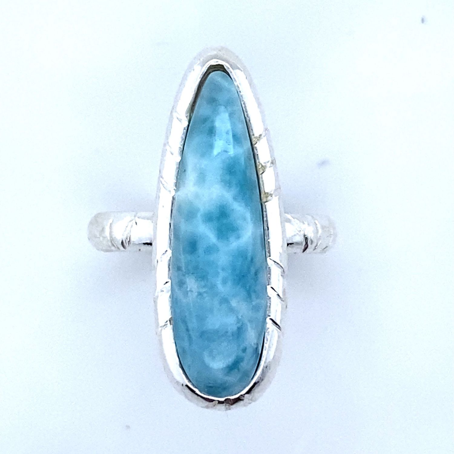 Larimar Luxuriant Teardrop Ring