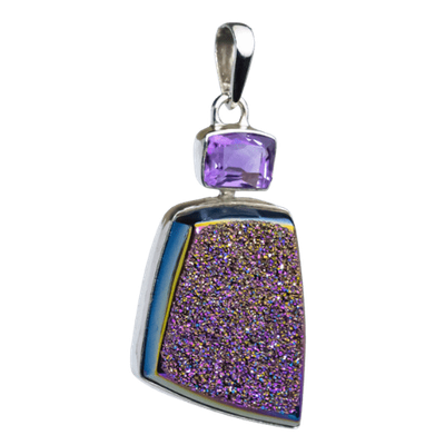Druzy Purple Glitter Pendant