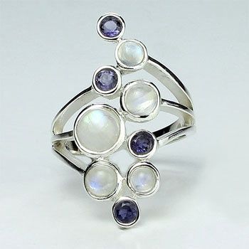 Moonstone Iolite Party Ring