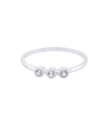 White Topaz Triple Classy Ring