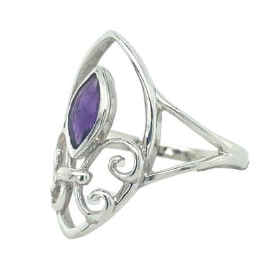 Amethyst Fleur de Lis Ring