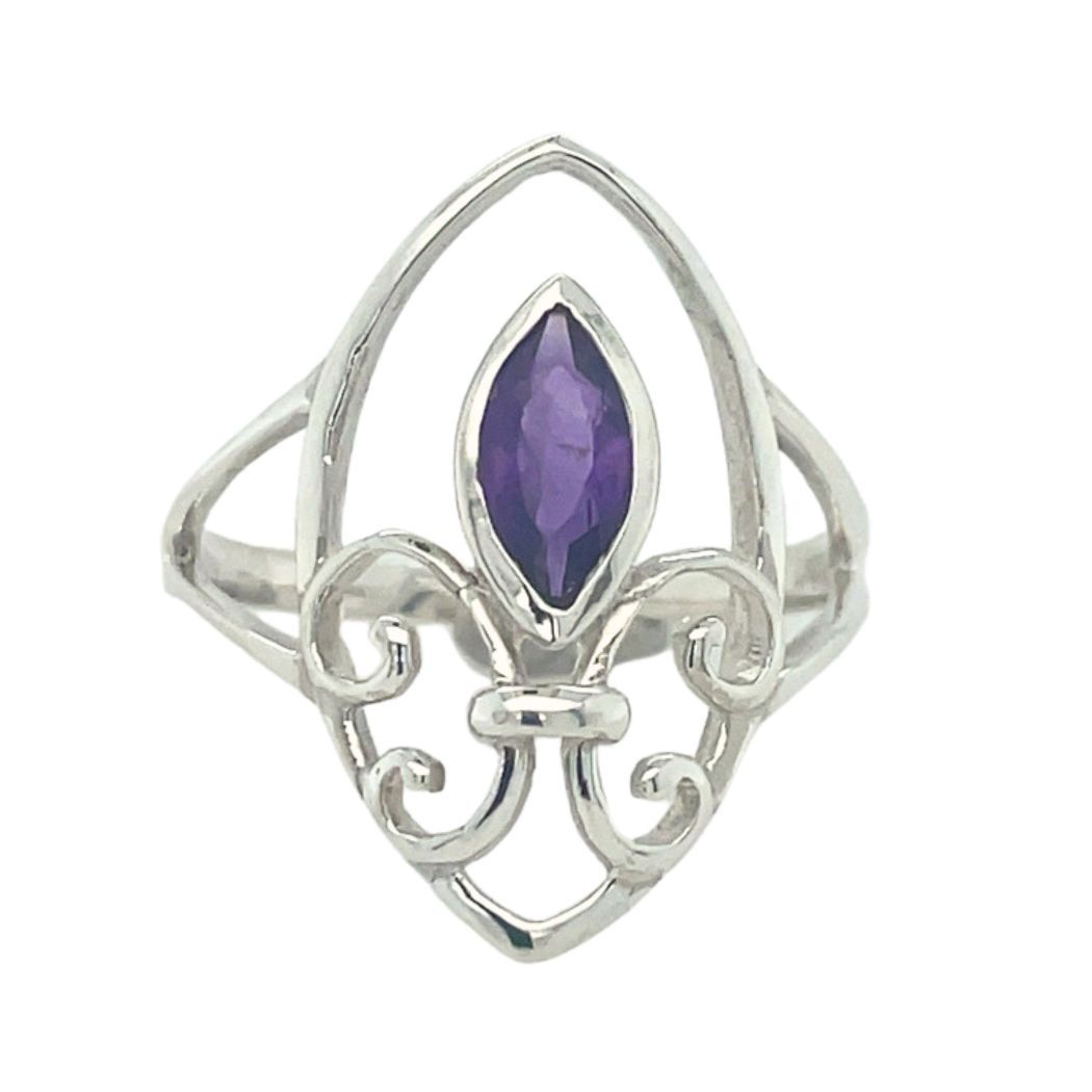 Amethyst Fleur de Lis Ring