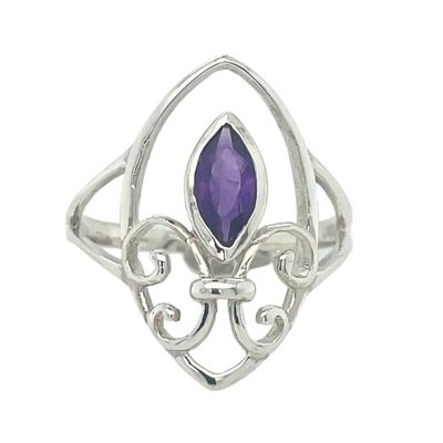 Amethyst Fleur de Lis Ring