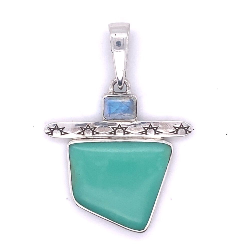 Turquoise Kingman Sacred Sun Pendant