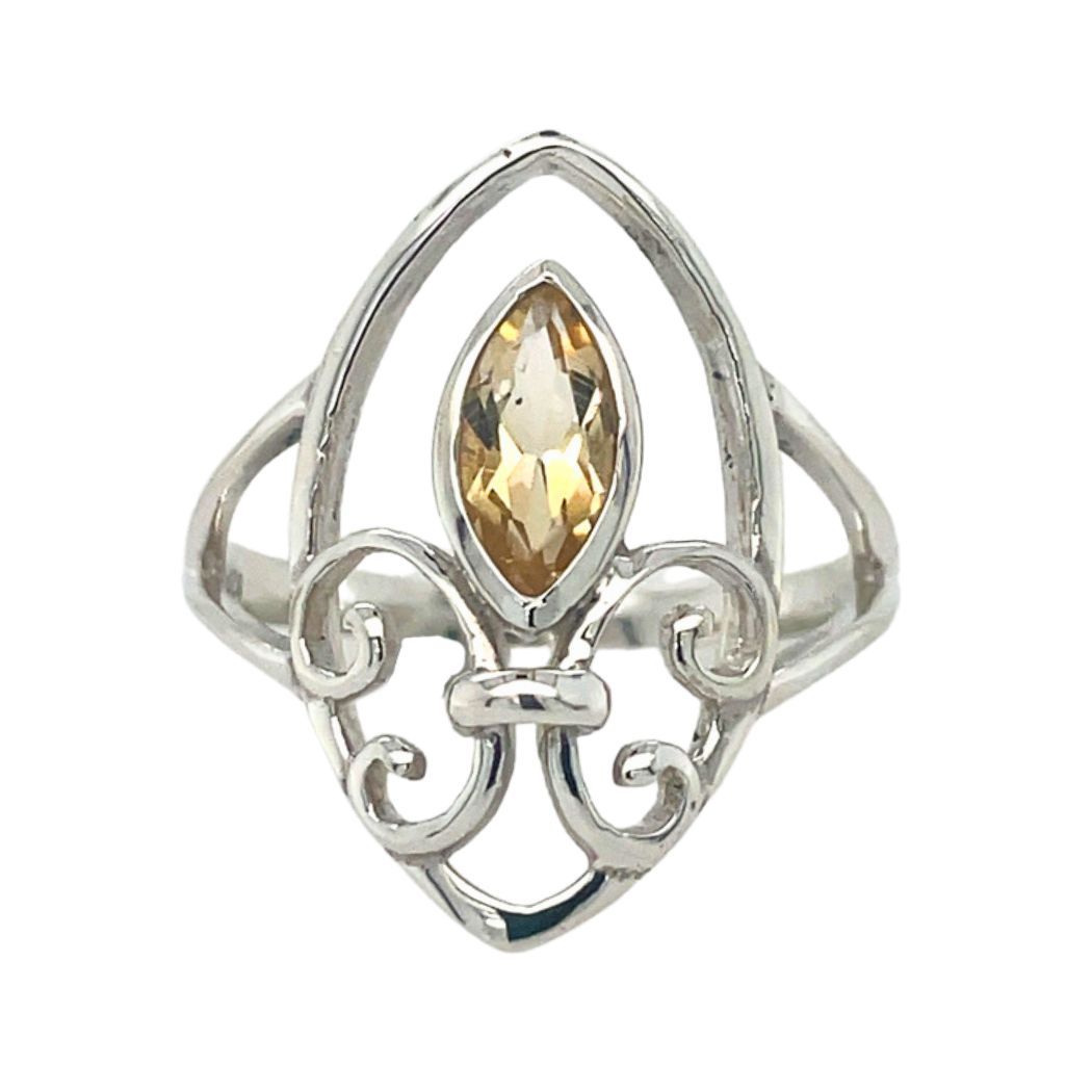 Citrine Fleur de Lis Ring