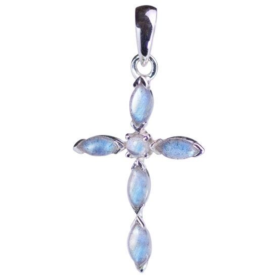 Moonstone Inspirational Cross Pendant
