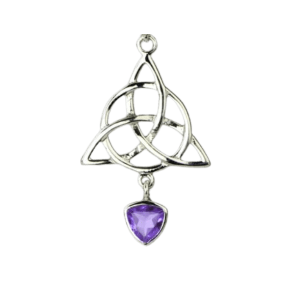 Amethyst Celtic Trinity Knot Circle of Life Pendant