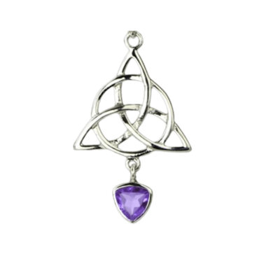Amethyst Celtic Trinity Knot Circle of Life Pendant
