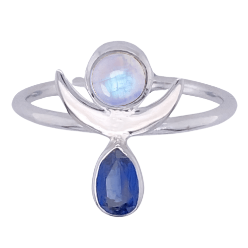 Moonstone Blue Kyanite Aphrodite's Passion Ring