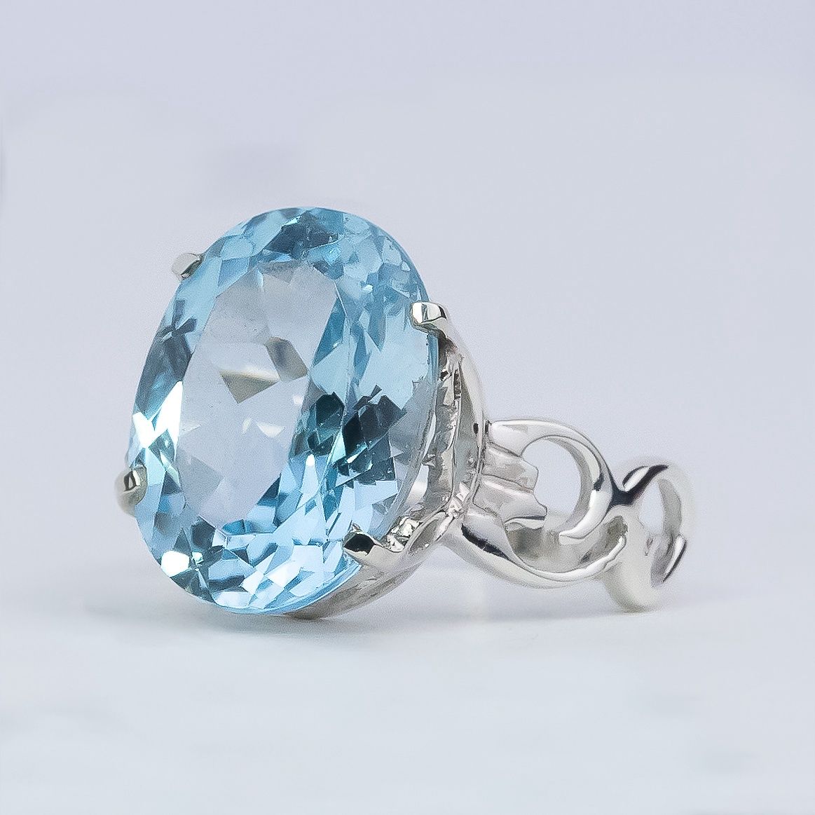Blue Topaz Flourish Ring