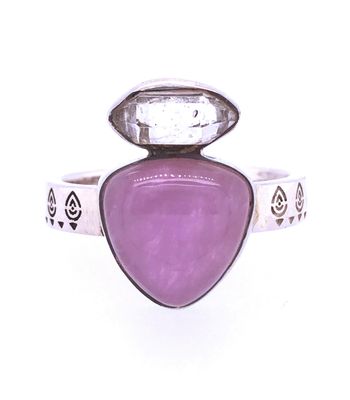 Kunzite Herkimer Diamond Devotion Ring