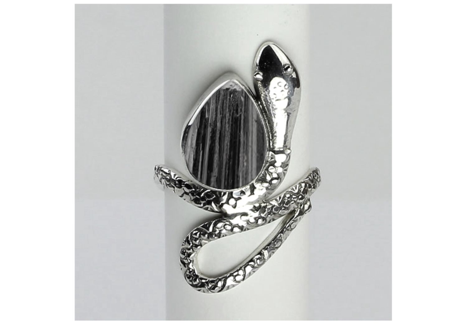 Black Tourmaline Snake Ring